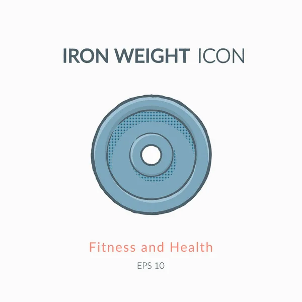 Iron weight icon isolated on white. — Stock Vector