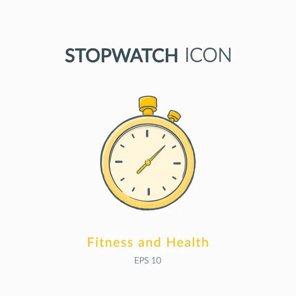 Stopwatch icon isolated on white. — Stock Vector