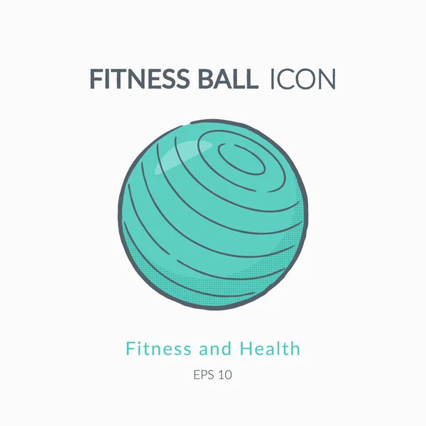 Fitness ball icon isolated on white. — Stock Vector