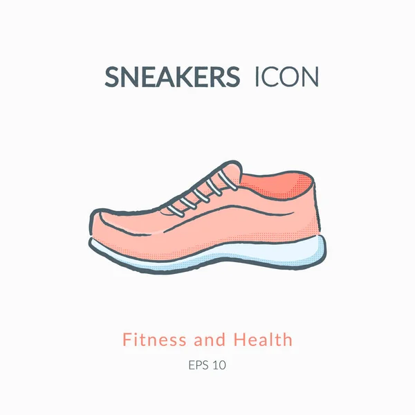 Sneakers icon isolated on white. — Stock Vector
