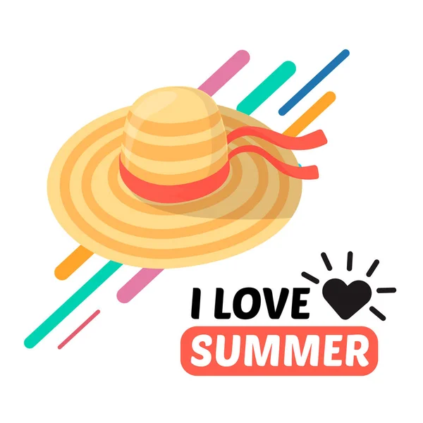 Summer women hat and text. — Stock Vector