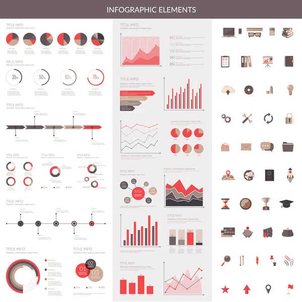 Conjunto de elementos infográficos . — Vetor de Stock