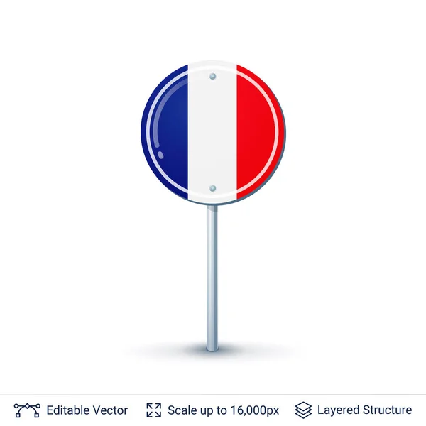 France Drapeau isolé sur blanc . — Image vectorielle