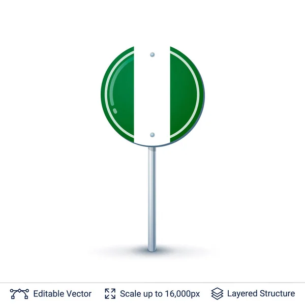Vlajka Nigérie izolované na bílém. — Stockový vektor