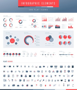 Infographic öğeleri kümesi.
