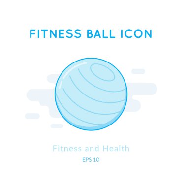 Fitness topu simgesi üzerinde beyaz izole.