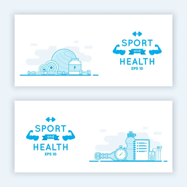 Sport en fitness banners. — Stockvector
