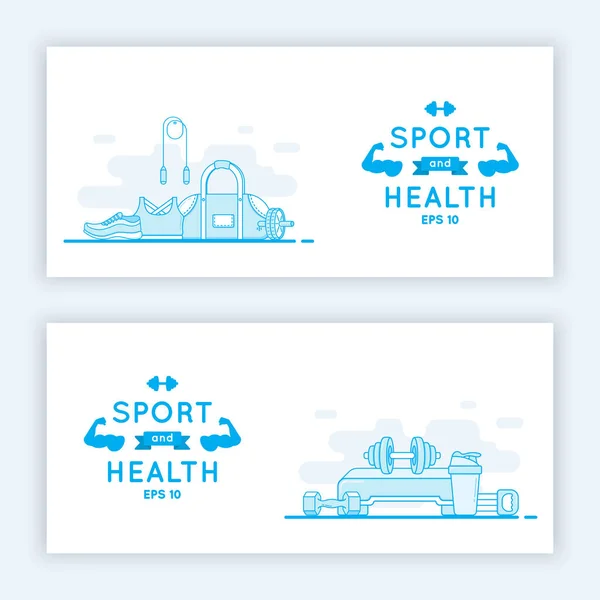 Sportovní a fitness bannery. — Stockový vektor