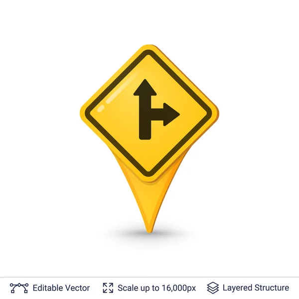 Road sign pin. — Stock Vector