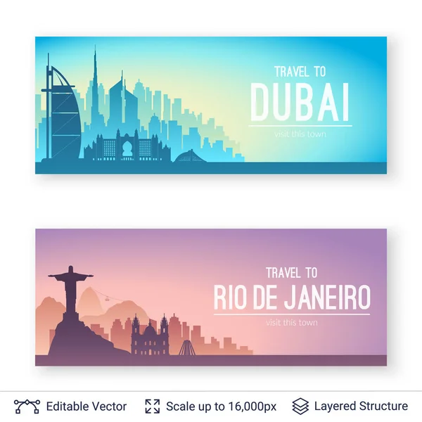 Famosas vistas de la ciudad . — Vector de stock