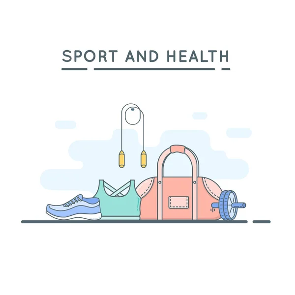 Sport und Fitness. — Stockvektor