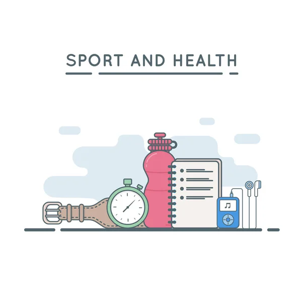 Deporte y fitness fondo . — Archivo Imágenes Vectoriales