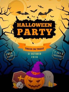 Cadı kabak ve dolunay.