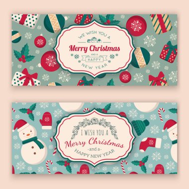 Kış nesneleri desen ve metin tebrik.