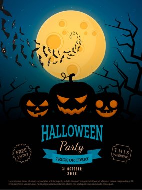 Korkunç kabaklar ve dolunay.