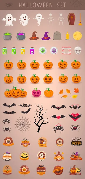 Halloween objecten collectie. — Stockvector