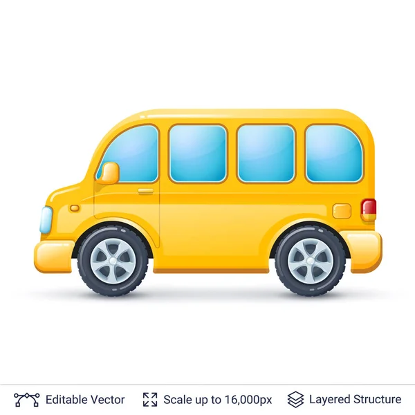 Bus jaune isolé sur blanc . — Image vectorielle
