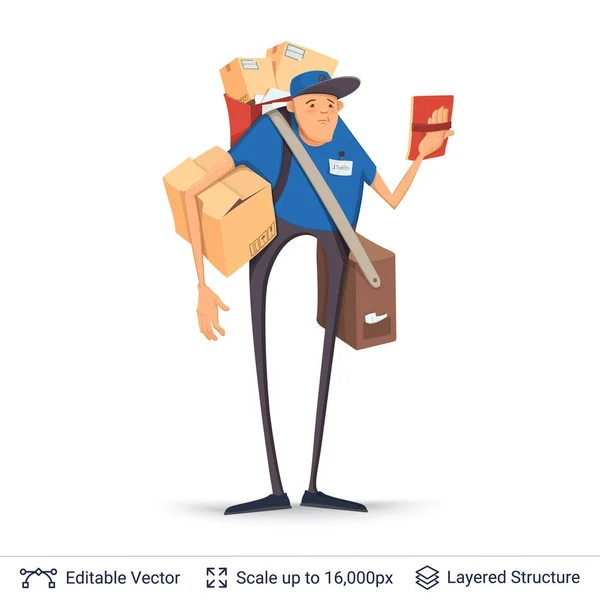 Elszigetelt fehér deliveryman. — Stock Vector