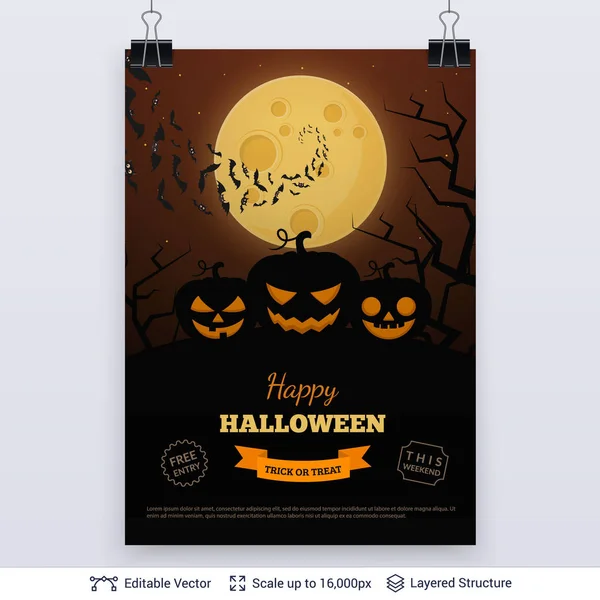 Plakat Halloween Party. — Wektor stockowy