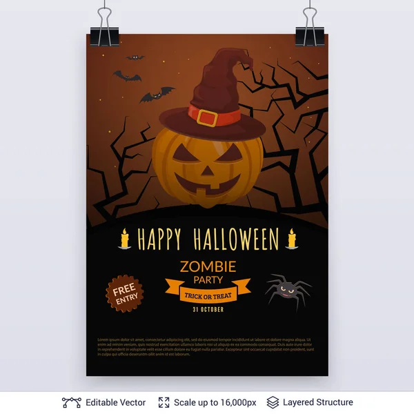 Plakat Halloween Party. — Wektor stockowy