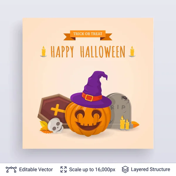 Cartel de fiesta de Halloween. — Vector de stock