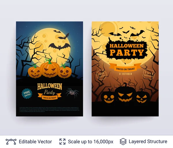 Conjunto de carteles de Halloween . — Vector de stock