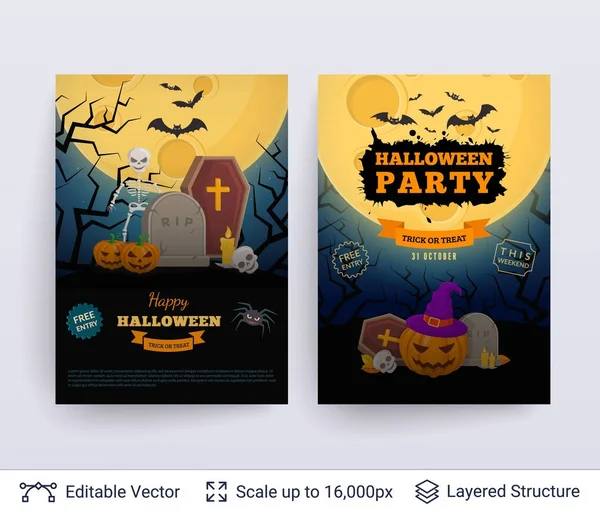 Conjunto de carteles de Halloween . — Vector de stock