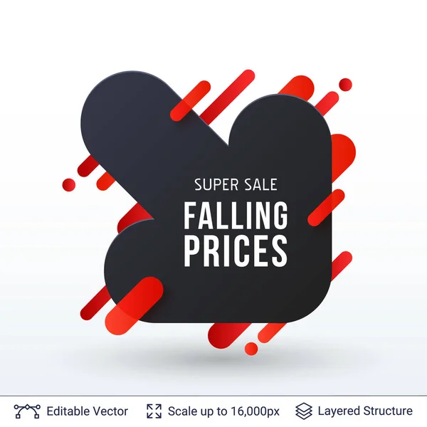 Black Friday Distintivo prezzi di caduta . — Vettoriale Stock