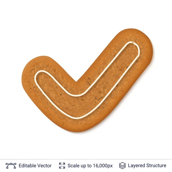 Biscuit au pain d'épice isolé sur blanc . — Image vectorielle