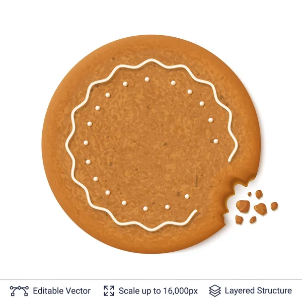 Perník cookie izolované na bílém. — Stockový vektor