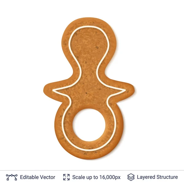 Peperkoek cookie geïsoleerd op wit. — Stockvector