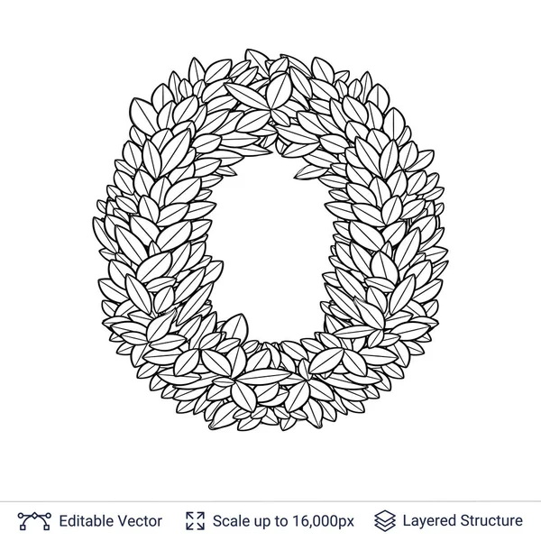 Lettre O symbole de feuilles blanches . — Image vectorielle