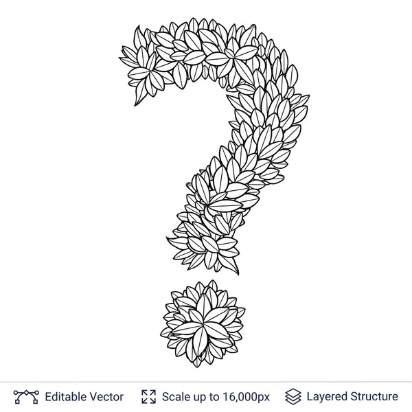 Question sign of white leaves. — Stock Vector