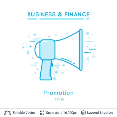 Beyaz megafon sembolü.