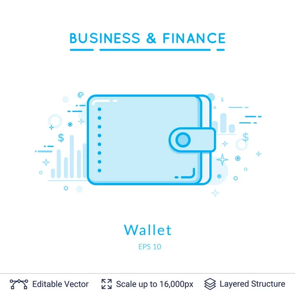 Wallet symbol on white. — Stock Vector