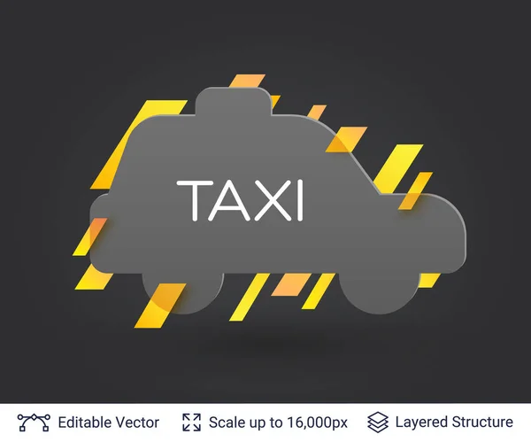 Černá odznak taxi auto samolepka. — Stockový vektor