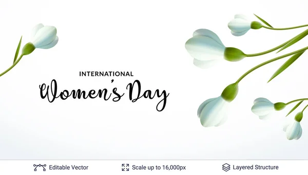 Kort för internationella kvinnodagen. — Stock vektor
