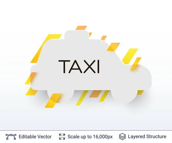 Etiqueta engomada blanca placa taxi coche . — Vector de stock