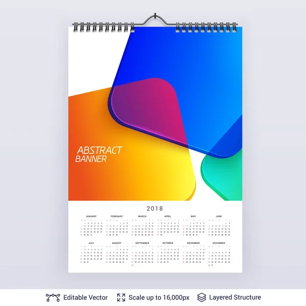 Calendario pianificazione inglese . — Vettoriale Stock