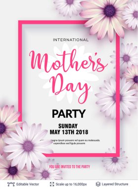 Anneler Günü tebrik kartı şablonu.