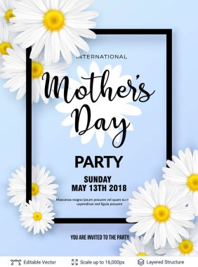 Anneler Günü tebrik kartı şablonu.