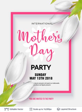 Anneler Günü tebrik kartı şablonu.