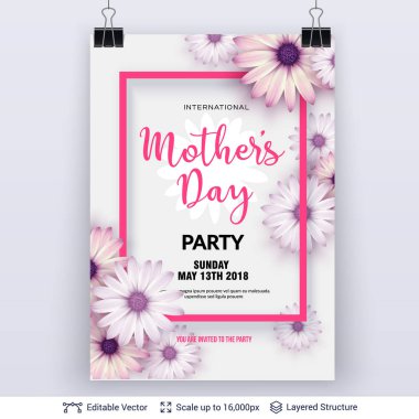 Anneler Günü tebrik kartı şablonu.