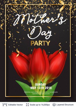 Anneler Günü tebrik kartı şablonu.