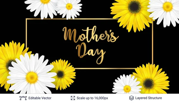 Plantilla de tarjeta de felicitación Día de las Madres . — Vector de stock