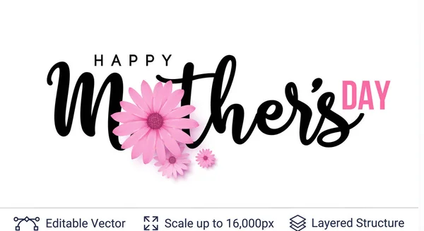 Plantilla de tarjeta de felicitación Día de las Madres . — Vector de stock