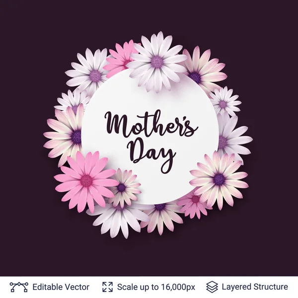 Szablon karty z pozdrowieniami dzień matki. — Wektor stockowy