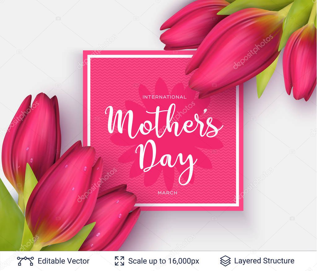 Mothers day greeting card template.
