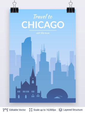 Chicago ünlü city scape.