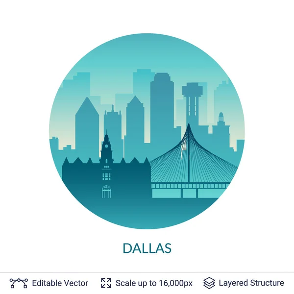 Stvol slavné město Dallas. — Stockový vektor